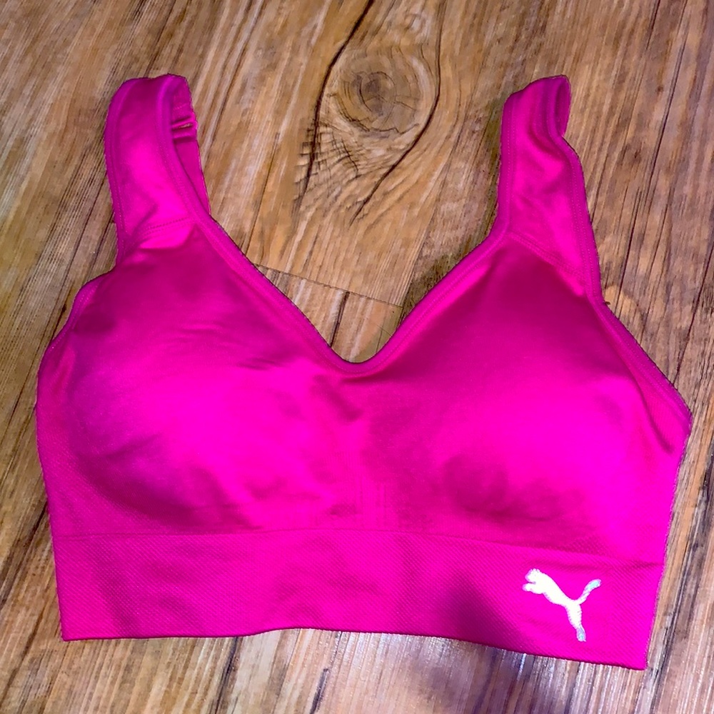 Hot pink puma sports bra size small
